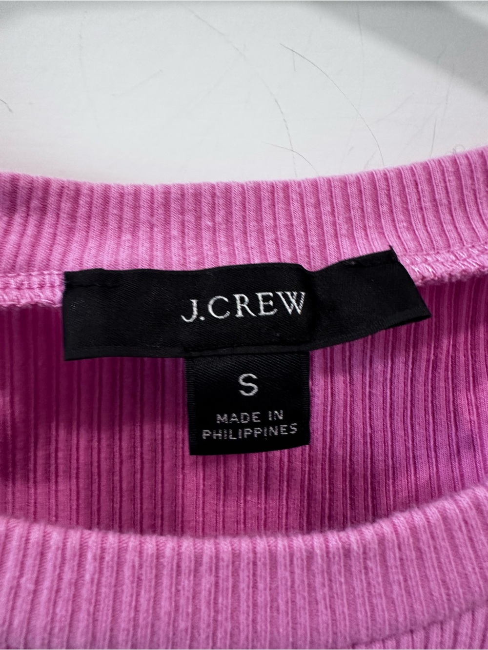 J. Crew Pink Ribbed Ruffle-Sleeve Top - Picture 3 of 5